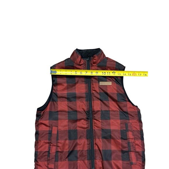 Buffalo David Bitton vest child L 14 16 or women S reversible plaid or fleece - Picture 8 of 12
